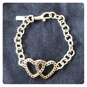 Coach Sterling Silver 925 Heart Chain Bracelet